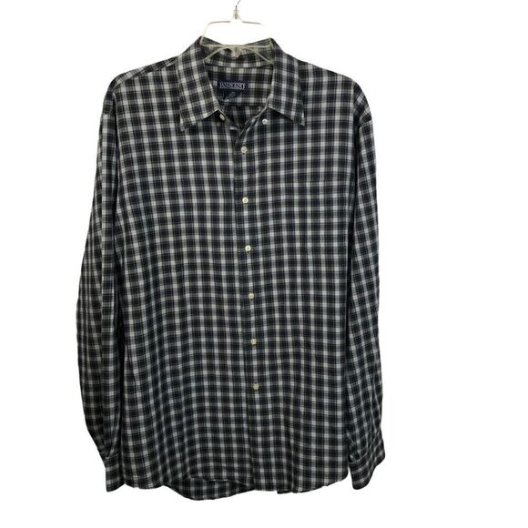 Lands End Men’s Plaid Long Sleeve Button Down Shirt Cotton Size 17-35 Regular - Picture 1 of 5